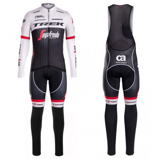 2016 Maillot Trek Tirantes Mangas Largas Negro Y Blanco